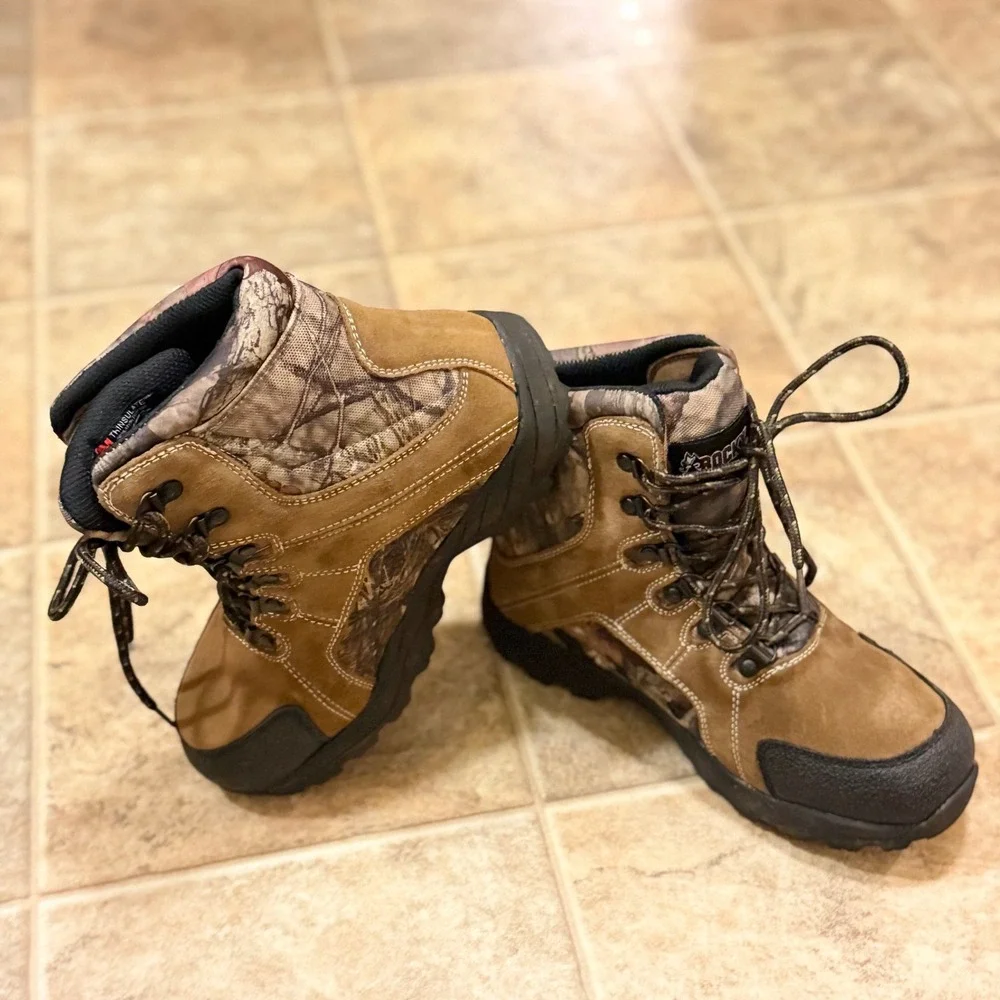Rocky Kids Outdoor Brown Camo 800g Thinsulate Waterproof Boots FQ0003710 Size 4M